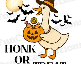 Honk or Treat Witch Goose PNG, Halloween Goose PNG, Spooky Goose PNG, Trick or Treat Clipart, Silly Goose Clipart, Funny Goose Clipart