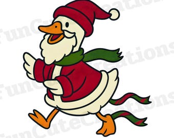 Ganso de Papai Noel PNG, Ganso de Natal PNG, Ganso Engraçado PNG, Apenas um Ganso Feliz, Clipart de Ganso de Natal, Design de Ganso de Inverno, Camiseta de Natal de Ganso