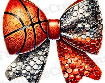 Orange and Silver White Coquette Basketball Bow PNG, Trendy Basketball Bow, Game Day PNG, Basketball Team, Sports Clipart, Basketball Gift