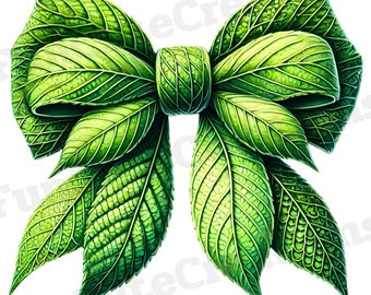 Laço Coquette Folhas Verdes PNG, Laço Dia da Terra, Laço Ecológico PNG, Laço Ambiental PNG, Camisa Coquette, Laço Verde Elegante, Laço Estiloso
