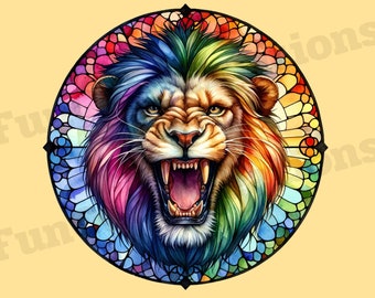 Tiere in Aktion Buntglas Clipart - 30 Aquarell Tiere, Buntglas Tier, Buntglas Tier PNG, Glas Tier Clipart
