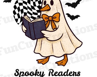 Spooky Readers Book Club PNG, Halloween Goose PNG, Halloween Bookish Goose, Silly Goose Book Club PNG, Reading Goose Clipart, Book Lovers
