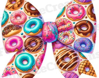 Rosquinha com laço coquete PNG, Amante de Rosquinhas PNG, Design de camiseta para confeitaria, Clipart estético de Rosquinha, Clipart de Rosquinha feminina, Rosquinha Kawaii PNG, Presente para confeiteiro