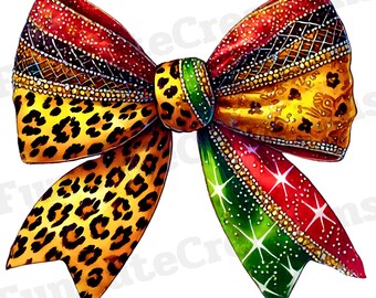 Leopard Juneteenth Bow PNG, Juneteenth Coquette Bow, Freedom Day PNG, viering van de zwarte cultuur, empowerment clipart, Black History Month