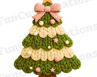 Latch Hook Yarn Christmas Tree PNG, Crochet Christmas Tree PNG, Faux Embroidery PNG, Knitting Christmas Tree Design, Festive Christmas Shirt