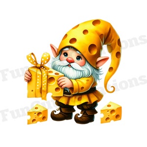 Imágenes Prediseñadas de gnomo de queso, imágenes prediseñadas de queso, imágenes prediseñadas de gnomo de chef, gnomo amante del queso PNG, imágenes prediseñadas de gnomo lindo, regalo amante del queso, decoración de la tienda de quesos