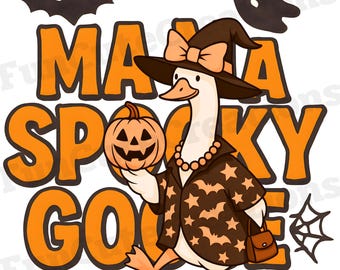 Mamãe Ganso Assustador PNG, Ganso de Halloween PNG, Ganso Engraçado de Halloween, Clipart de Ganso Bruxo, Clipart de Ganso Doces ou Travessuras, Clipart de Ganso Horroroso