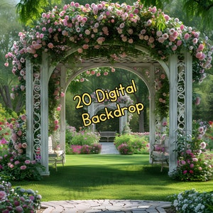 Victorian Garden Backdrop, Elegant Garden Background, Enchanted Garden Backdrop, Wedding Backdrop, Digital Backdrop, Backdrop Overlays