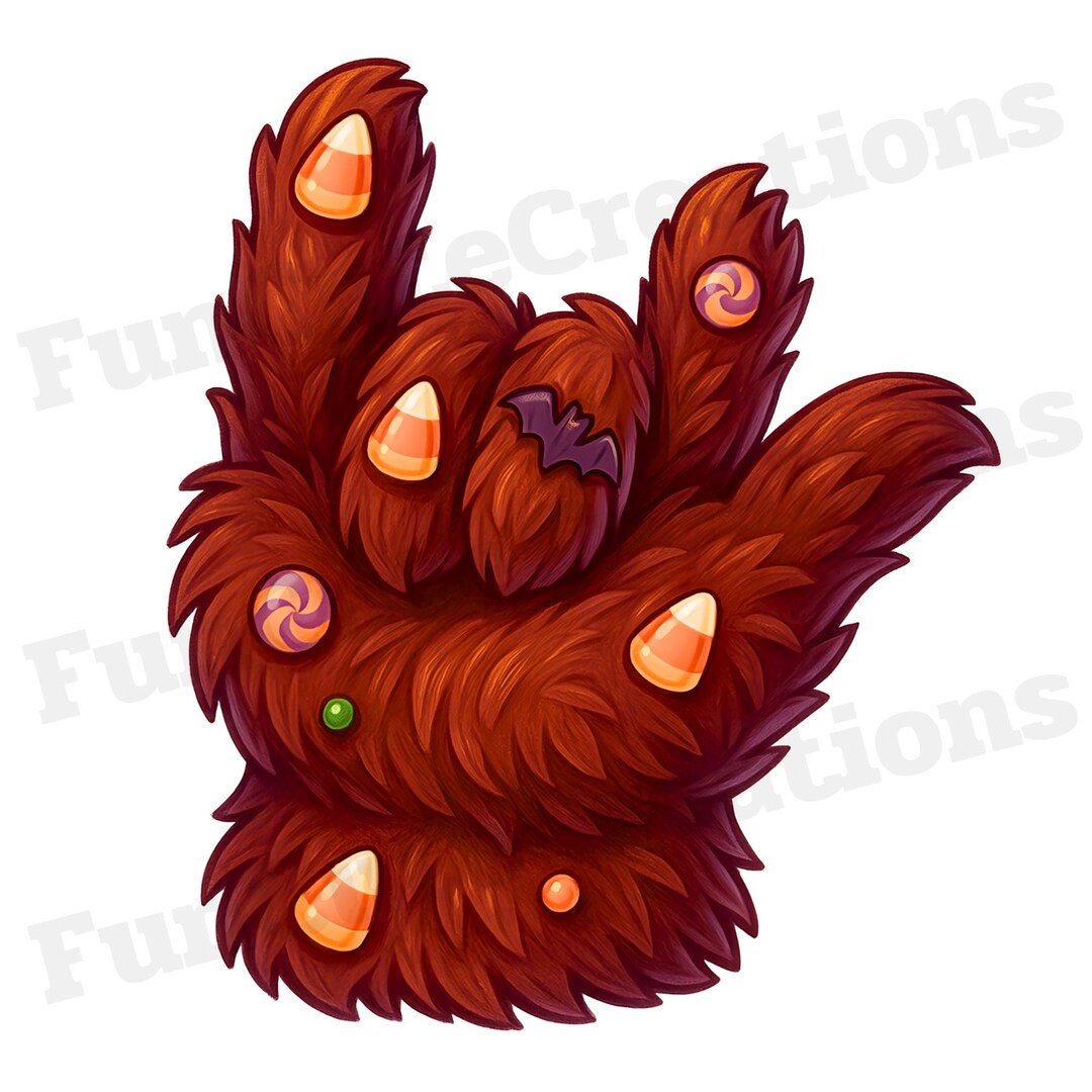 Werewolf Hand Glove I Love You ASL PNG, Spooky Hand Sign, Halloween ...