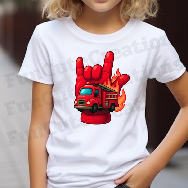 Fire Truck Hand Glove I Love You ASL PNG, Firefighter Clipart, Fire ...