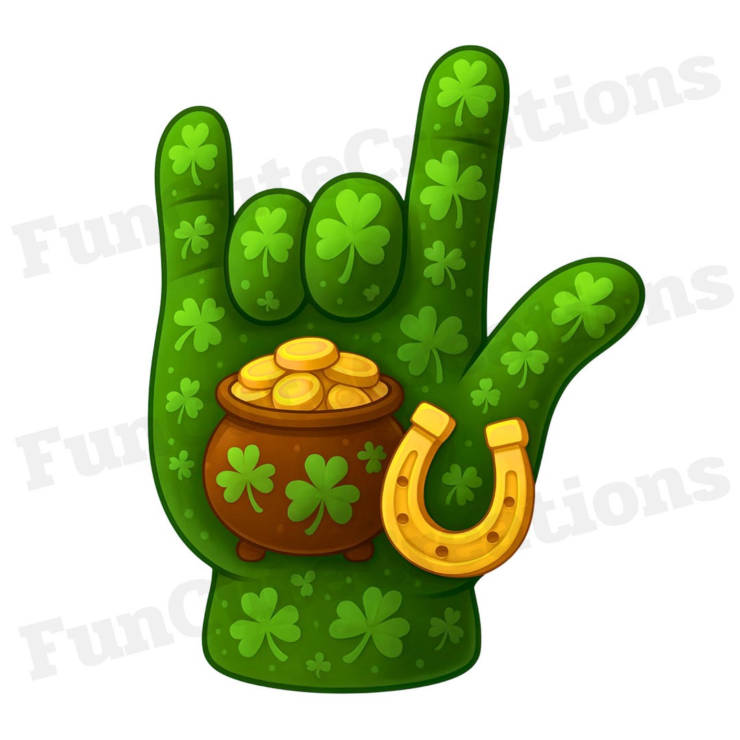 St Patrick Hand Glove I Love You ASL PNG, Irish Love Sign Clipart, St ...
