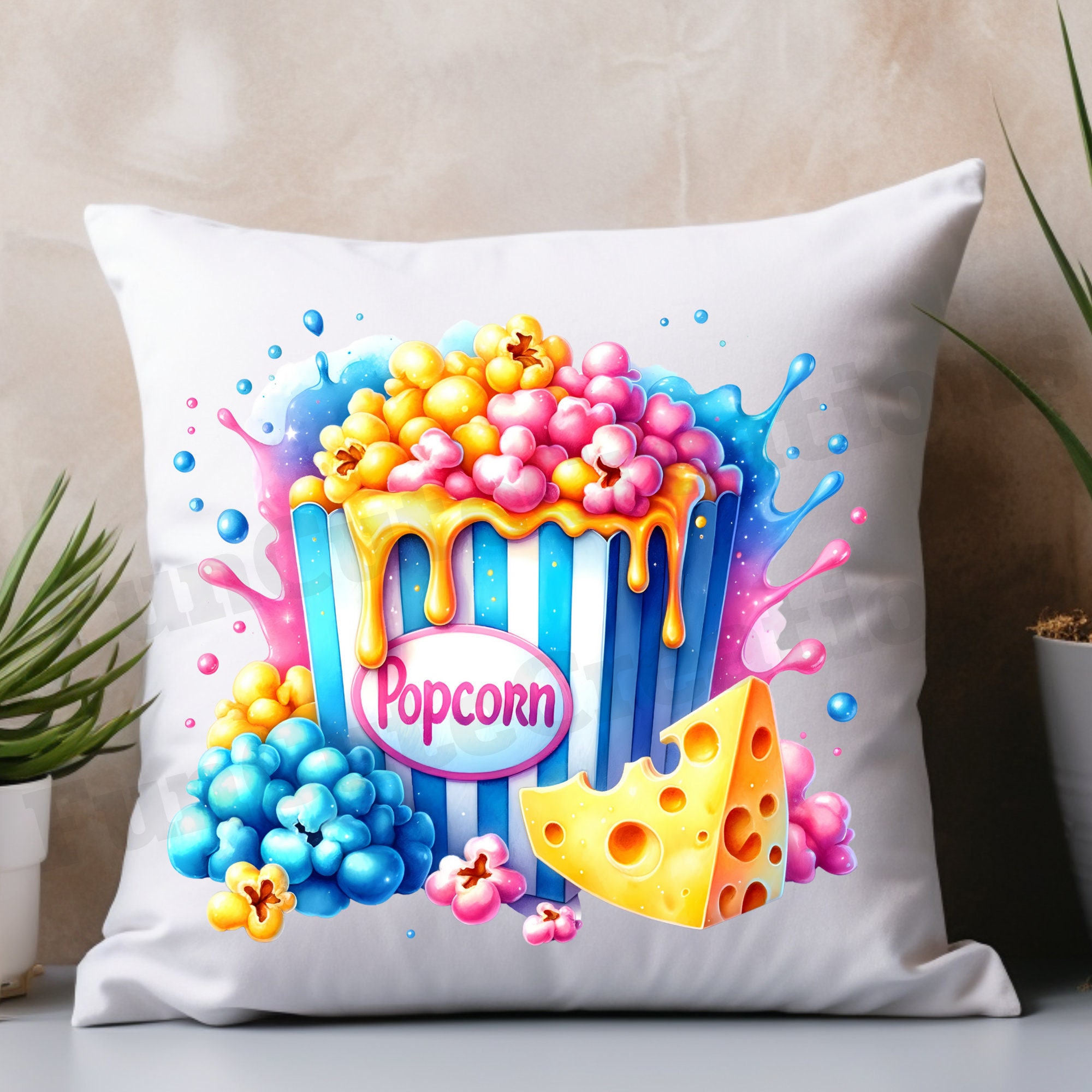 Popcorn Clipart, Popcorn PNG, Snack Clipart, Kawaii Popcorn