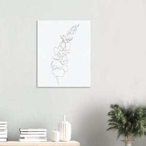 Orchidea Disegnata a Mano - Canvas Unico con Linea Continua - Arte Moderna e Elegante