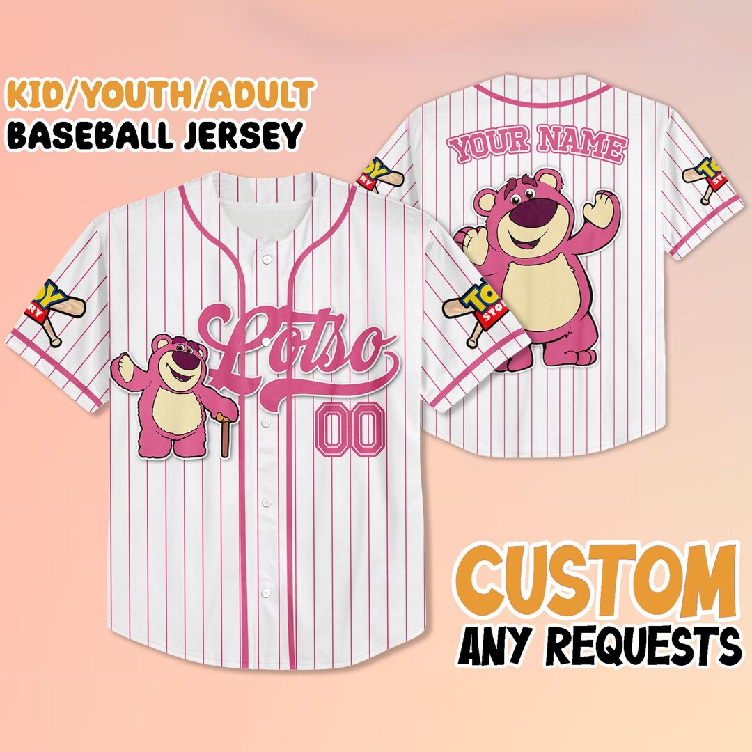 Custom Disney Toy Story Lotso Baseball Jersey, Disney Toy Story Lotso