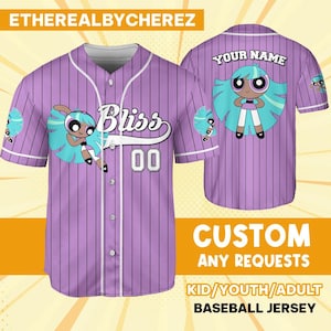 Personalize Bliss Jersey Violet Black, personalizado para crianças, jovens, adultos, aniversário, traje de equipe de desenho animado