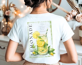 Summer cotton T-shirt, vintage back print, retro lemon t-shirt, summer vibes, unisex