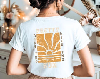 Retro summer T-shirt, boho sun shirt, vacation T-shirt, beach t-shirt, summer vibes, T-shirt saying, sunrise