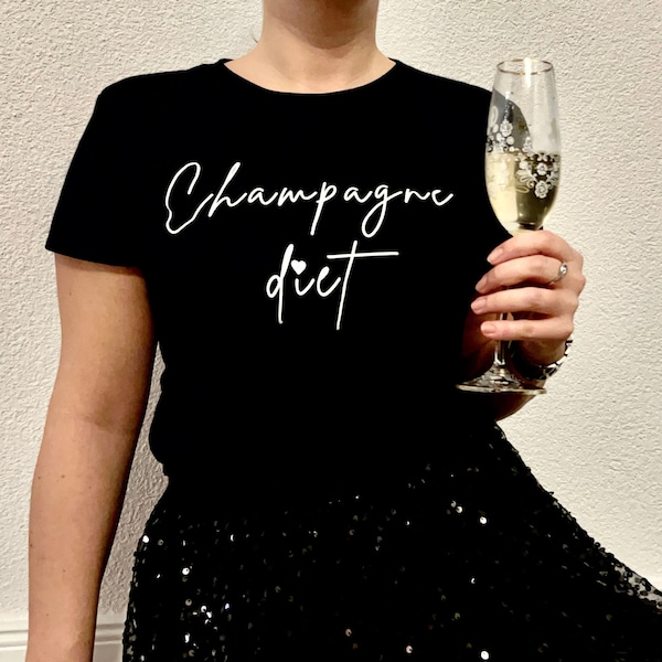 Champagne T-Shirt, Luxury Shirt, Lifestyle Shirt, Elegant Shirt, Chic Party Outfit, Fashion Shirt, Shirt Drinks, Party Shirt