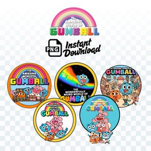 Gumball Design PNG Download Round Shape Transparent Background | Instant Download | Cartoon Kids | Theme