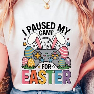 Gamer Osterhase Controller PNG, lustiges Gaming Sublimationsdesign (digitaler Download)