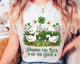 Ganso del Día de San Patricio PNG, Diseño de trébol de la suerte (Descarga digital)