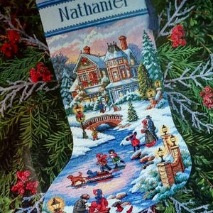 Cross stitch pattern Winter's Twilight Stocking PDF Digital file