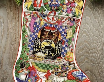 Counted Cross Stitch Pattern Cozy Christmas Stocking PDF Digital File