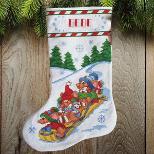 Counted cross stitch pattern Mouse-L-Toe Stocking PDF Digital file