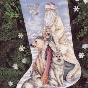 Cross stitch pattern The North Wind Christmas Stocking PDF Digital file