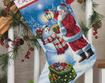 Telpatroon voor kruissteek: Kerstkous met lichtgevende accenten (PDF-bestand)