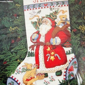 Counted Cross Stitch Pattern Country Santa Stocking PDF digital file