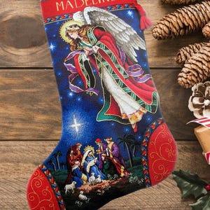 Cross stitch pattern Heavenly Herald Stocking PDF Digital file