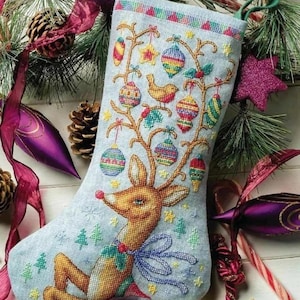 Cross stitch pattern All I Want for Christmas Stocking PDF Digital file