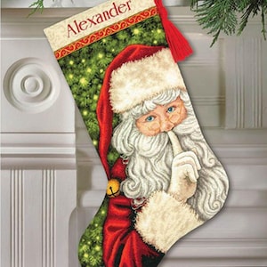 Counted cross stitch pattern Secret Santa Stocking PDF Digital file