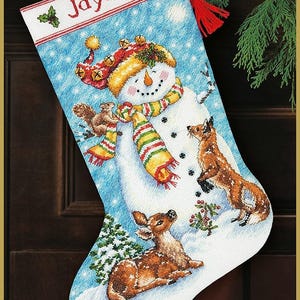 Cross stitch pattern Winter Friends Stocking PDF Digital file