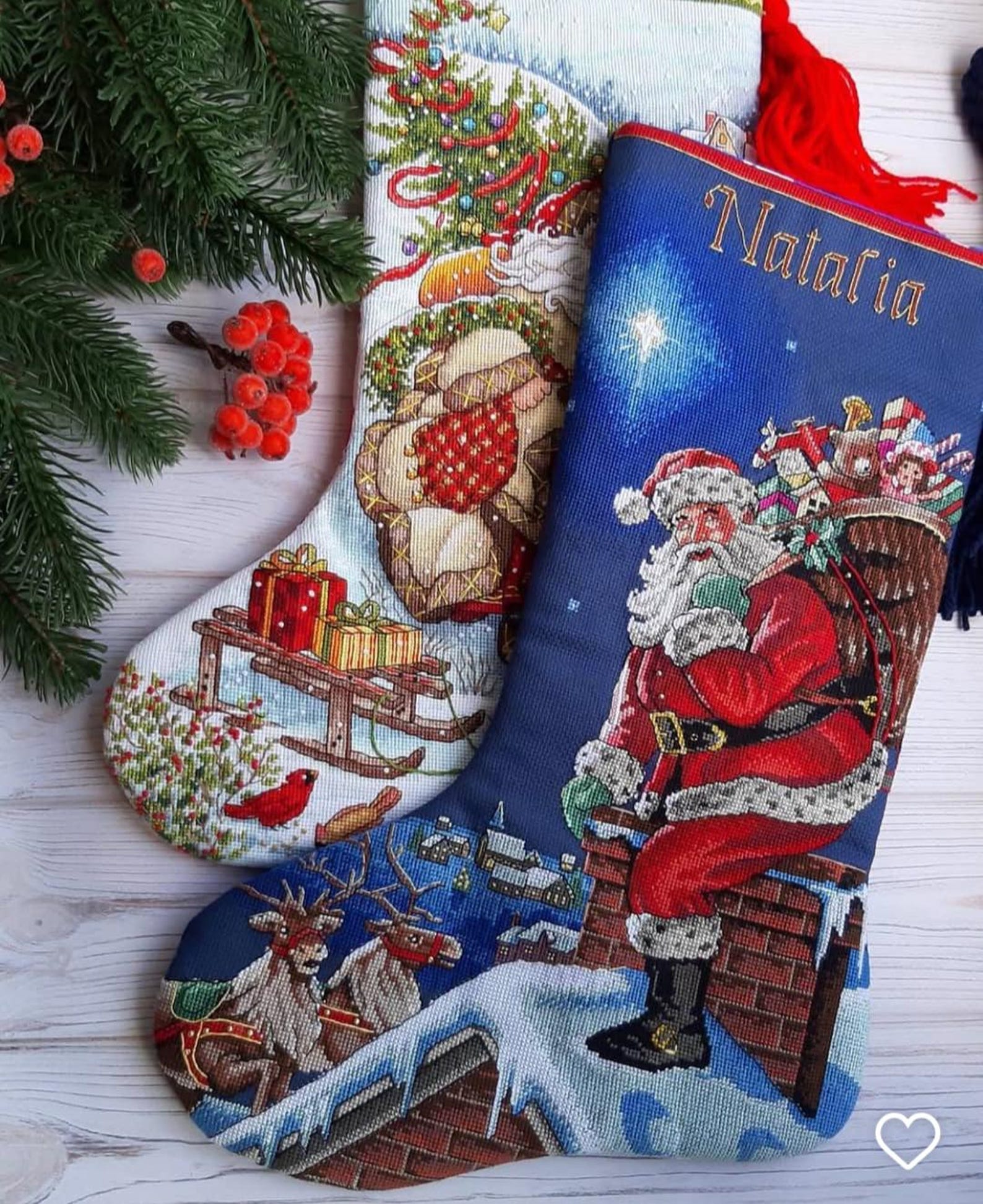 Cross Stitch Pattern Rooftop Santa Stocking PDF Digital File Etsy — free download
