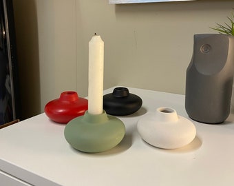 Shaped Ceramic Candle Holder, Minimalist Modern Design, Stylish Home Decor, Unique Gift for Candle Lovers, Sleek Tabletop Accent