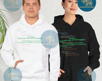 Sweat à capuche drôle Debugging Law : cadeau pour programmeur