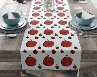 Table Runner(Cotton, Poly) with Handmade Design | Adorable Children's Drawing | Elevate Your Dining Experience with Whimsical Artistry!