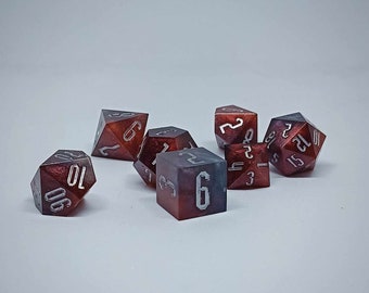 Galactic Chaos Dice Set - Handmade Sharp Edge Resin Dice Set