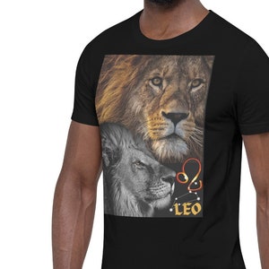 Löwenkopf T-Shirt, Sternzeichen cooles T-Shirt, Löwe der Löwe Astrologie Zeichen Sternkarte August Geburtstag ts hirt