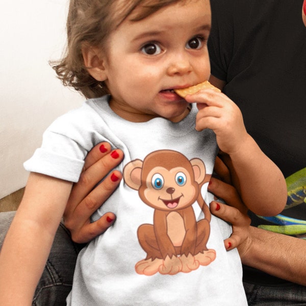 Gifts for kids Baby Monkey T shirt for toddlers is a Perfect birthday or baby shower gift for boys and girls !! cheeky Monkey Kids t shirt