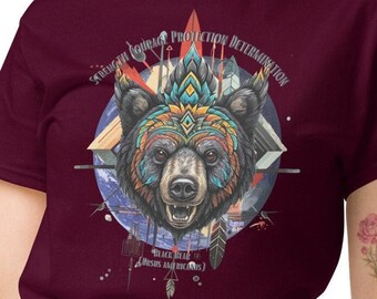 Black Bear Totem Unisex Tee: Boho Spirit Animal Shirt