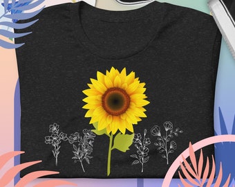 Sonnenblumen T-Shirt: Boho Wildflower Graphic Tee