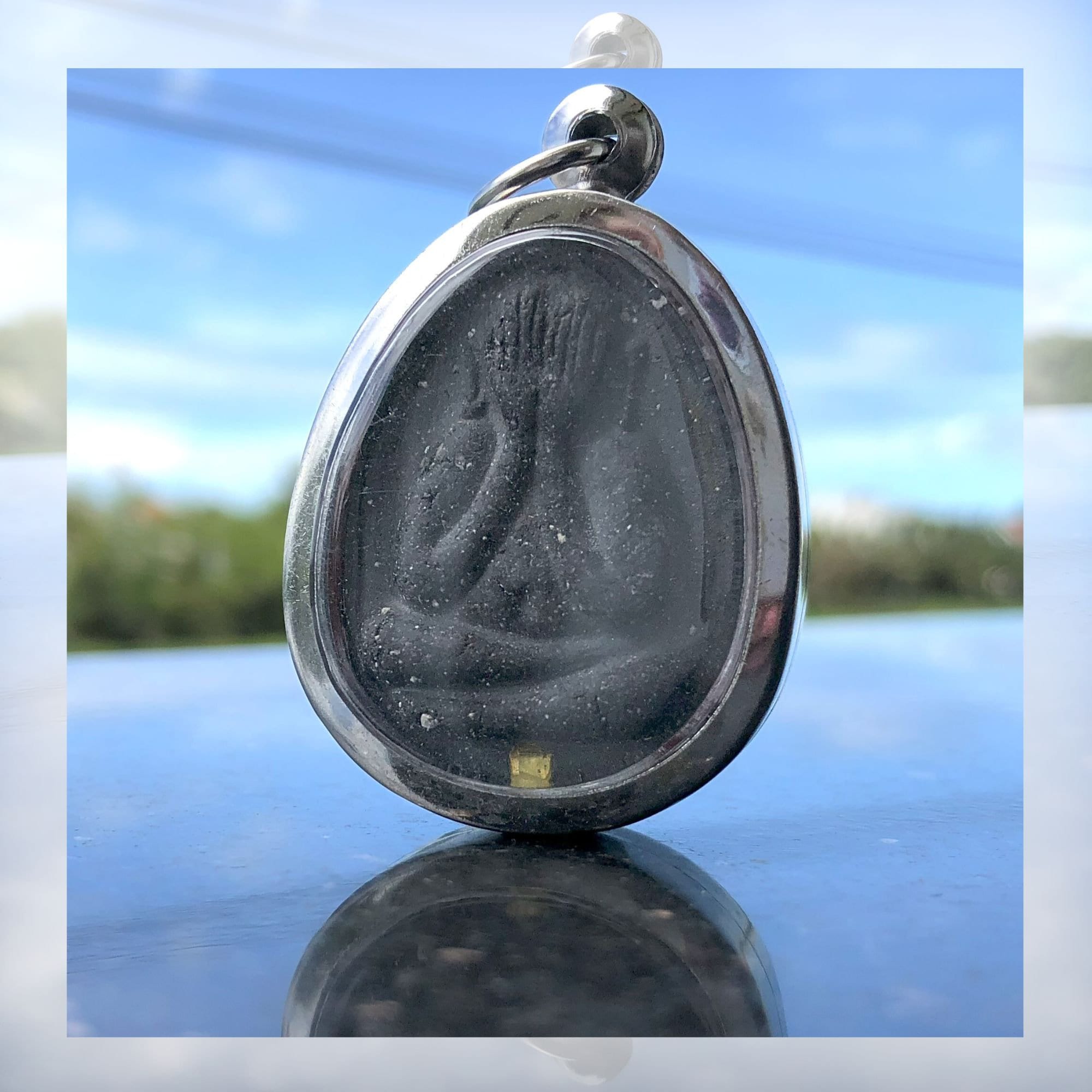 Authentic Thai Amulet | Phra Pidta Amulet | Closed Eyes Buddha | Gold Takrut | Protection & Luck | Sacred Buddhist Pendant