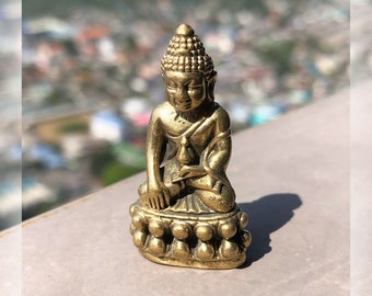 Buddha Statue | Phra Kring Buddha | Medicine Buddha | Thai Amulet | Healing & Protection | Small Buddha Statue | Buddhism | Brass Statue