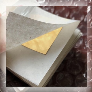 Bladgoud | 100 stuks | 24K | 1" goudfolievierkanten | Verdiensten maken van bladgoud | Ambachtelijke benodigdheden | Thais boeddhisme | Echt bladgoud | Puur goud