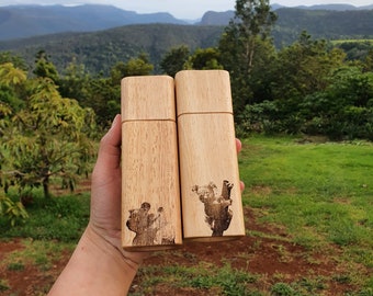 Custom Engraved Australian Native Koala Salt & Pepper Shaker Grinder Set