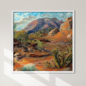 Big Bend Texas Landscape Art Print: Southwest Desert Painting