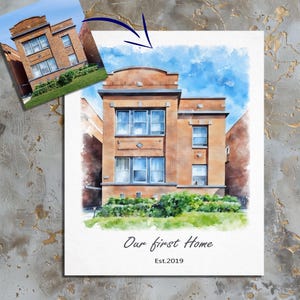 Personalized Home Portrait, Custom House Painting, Perfect Housewarming gift, Realtor Gift, First Home Gift, Gift From Photo, Custom Drawing